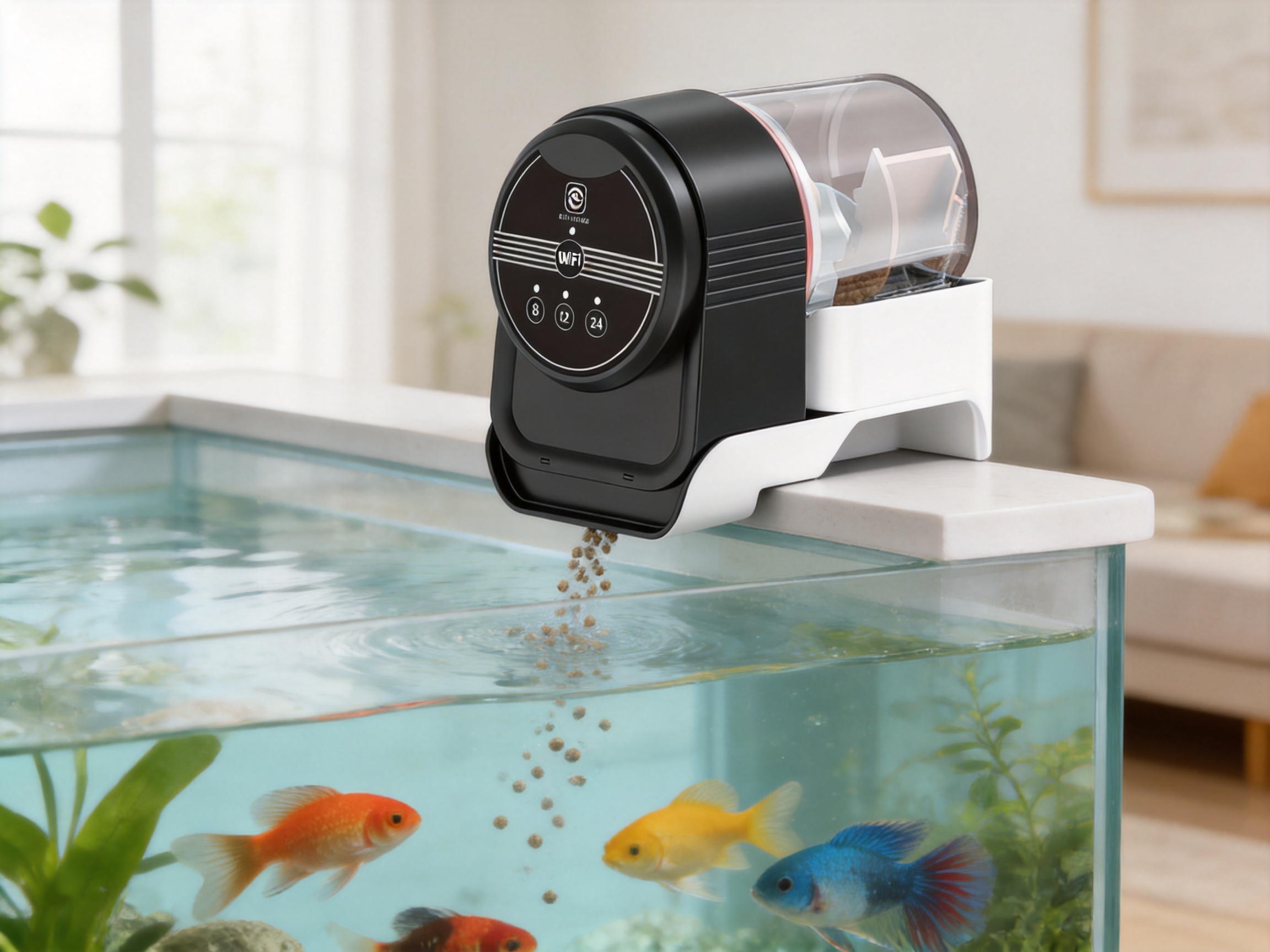 Intelligent Aquarium Feeder for Reliable Automated Feeding